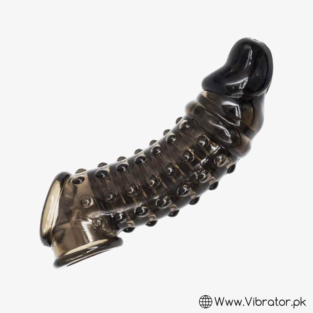 Black Color Dotted Pines Sleeve Condom In Pakistan