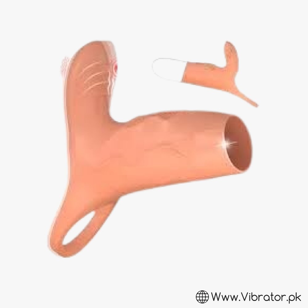 Vibrating Penis Sleeve Cock Ring With Clitoral Stimulator