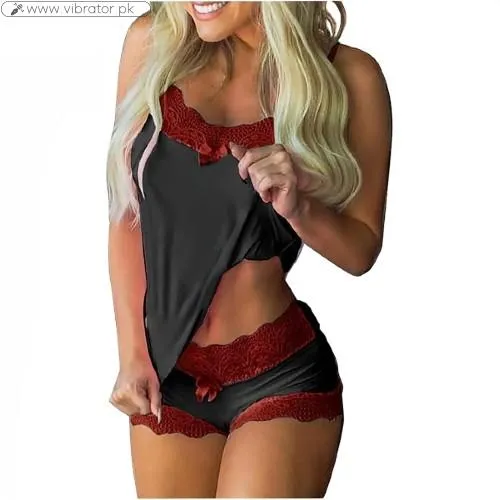 2Pc Silk Lingerie Sleepwear Nightgown In Pakistan