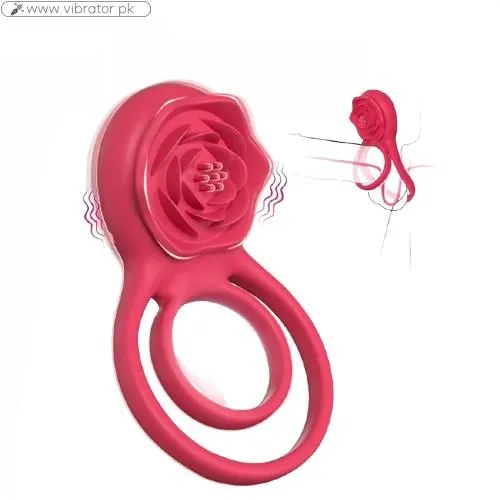 Vibrating Cock Ring With Rose Clitoral Stimulator In Pakistan